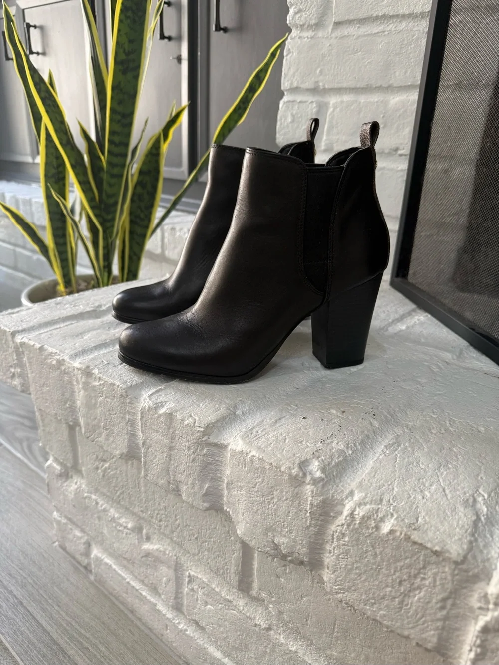Michael Kors Black Leather Women's High Heel Ankle Boots